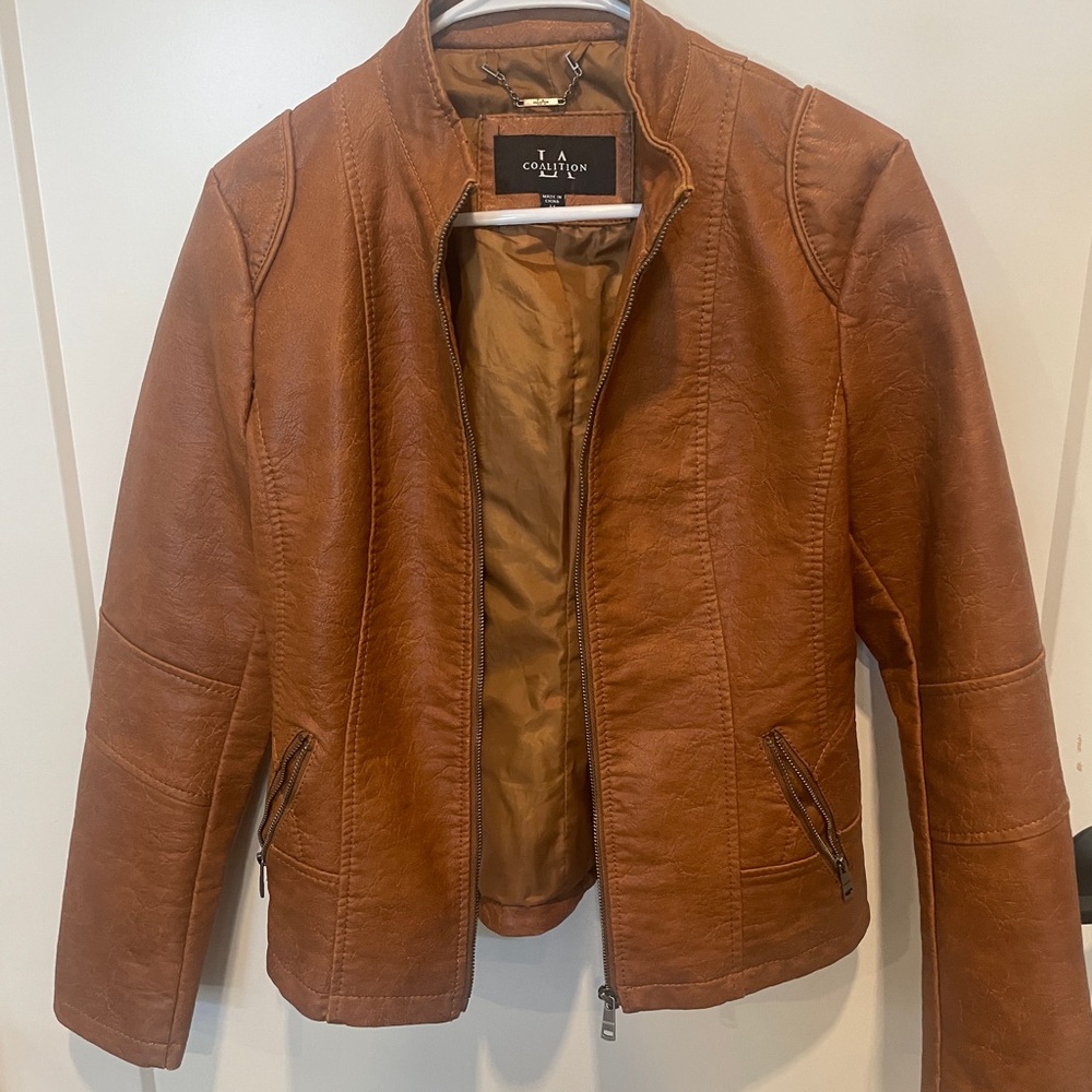 Coalition faux leather jacket. Women’s size Medium.